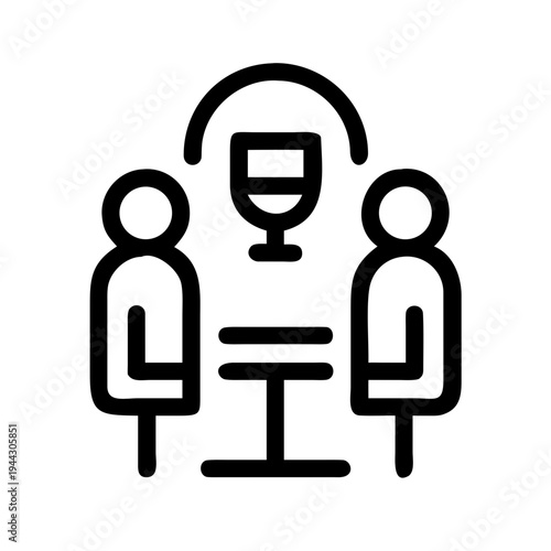 Two people engaging in a wine tasting activity with a glass of wine between them isolated on white background, Vector