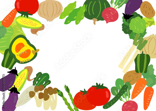 かわいい野菜の背景イラスト