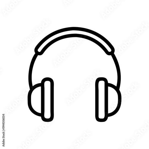 Modern over-ear headphones with padded ear cups and headband isolated on white background, Vector