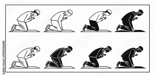 A series of illustrations depicting the correct way to perform a kneeling exercise.