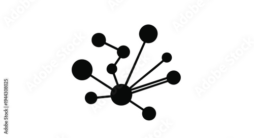 Black vector molecular structure icon