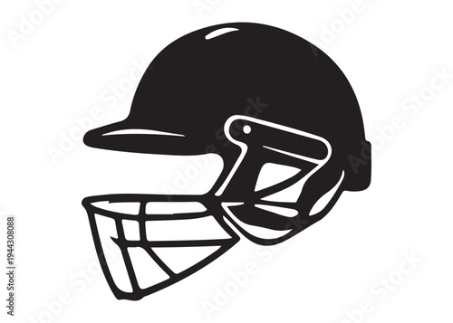 cricket helmet logo silhouette vector, batsman helmet logo silhouette vector illustration, safety helmet logo silhouette, sports protection equipment helmet logo silhouette design on white background