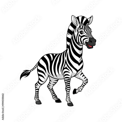 Black and White Zebra Running Freely.