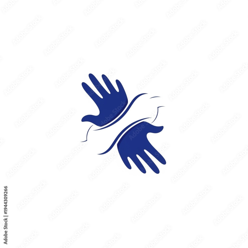 Fototapeta premium Blue Hands Reaching Outwards with Dove.