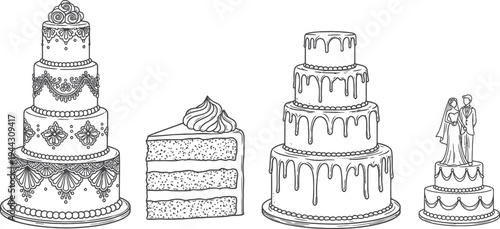 Hand drawn sketch of a man with a dog celebrating a happy birthday with a sweet chocolate cake vector illustration for a party invitation