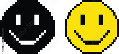 A pixel art deco style vector illustration featuring a computer cursor arrow and heart symbol as a creative technology element for business communication and game design