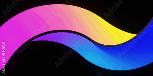 Abstract and colorful flowing waves dance against a dark backdrop, creating a vibrant visual experience.