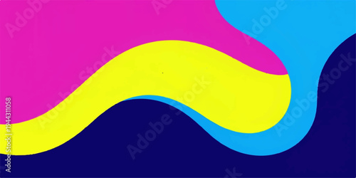 Abstract colorful vector illustration featuring a vibrant rainbow wave pattern with elegant curves and a blue green texture for a modern business web banner backdrop design template