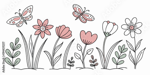 A beautiful illustration of various flowers in different colors and shapes