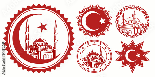 A collection of symbols representing various aspects of turkey's culture and history