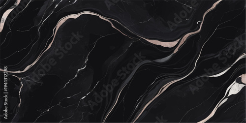 A luxury black and white abstract background features smooth flowing waves of silk fabric texture with soft dark curves and a liquid satin pattern design