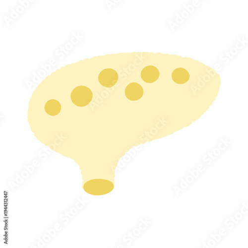 手書き風の単品アイコンイラスト　オカリナ