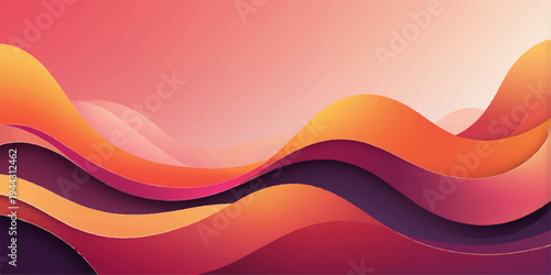 Abstract colorful vector background featuring a stylish orange wave pattern with light curved lines and flow elements for a modern web banner template or artistic wallpaper design