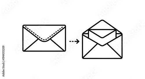 Envelope nesting, concept of sending mail, communication, and information transfer