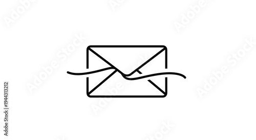 Email icon with a knot, symbolizing communication challenges, blocked messages, or complex correspondence.