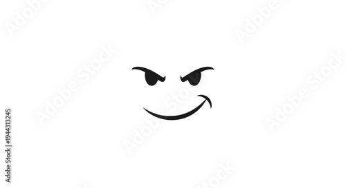 Evil Grinning Face Emoji - Sinister Smile and Wicked Eyes