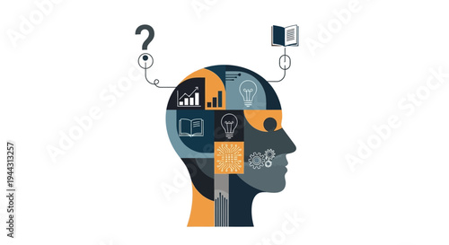 Thinking person with question mark.