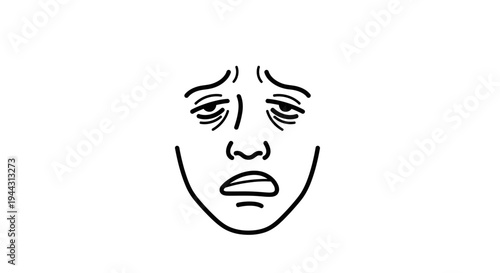 Exhausted Face Icon, Tired Expression, Sleepy Eyes, Stress, Burnout, Mental Health