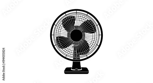 Fotografie Black oscillating electric desk fan.