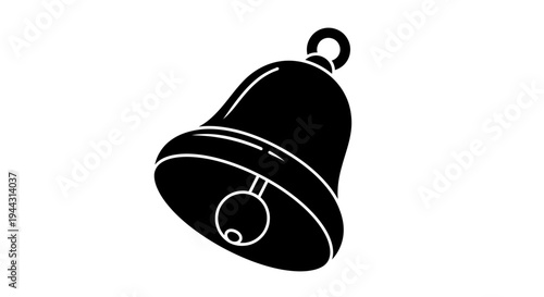 Black Bell Icon With Clapper.