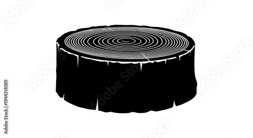 Black coil of garden edging material.