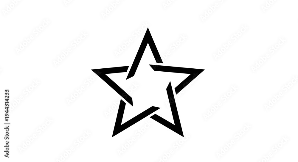 Fototapeta premium Black star shape symbol icon.