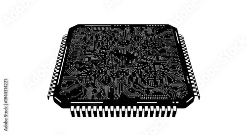 Close up of microchip component.