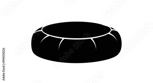 Black inflatable ring closeup view.