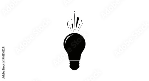 Black light bulb with sparks.