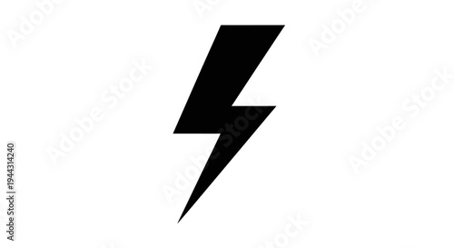 Black lightning bolt electric symbol icon.