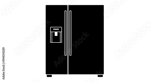 Black side by side refrigerator.