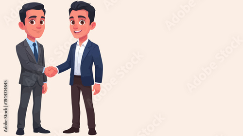 Two businessmen shaking hands in a professional setting