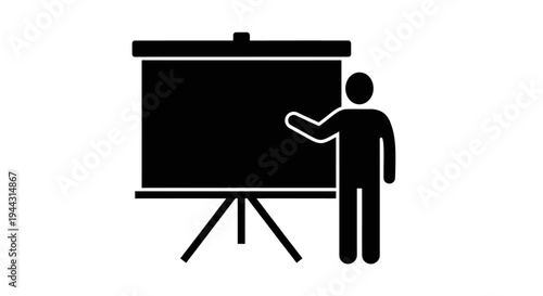 Businessman presenting on a board.