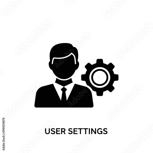 Businessman with gear settings icon.