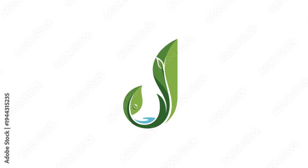 Obraz premium Green leaf logo design element symbol.