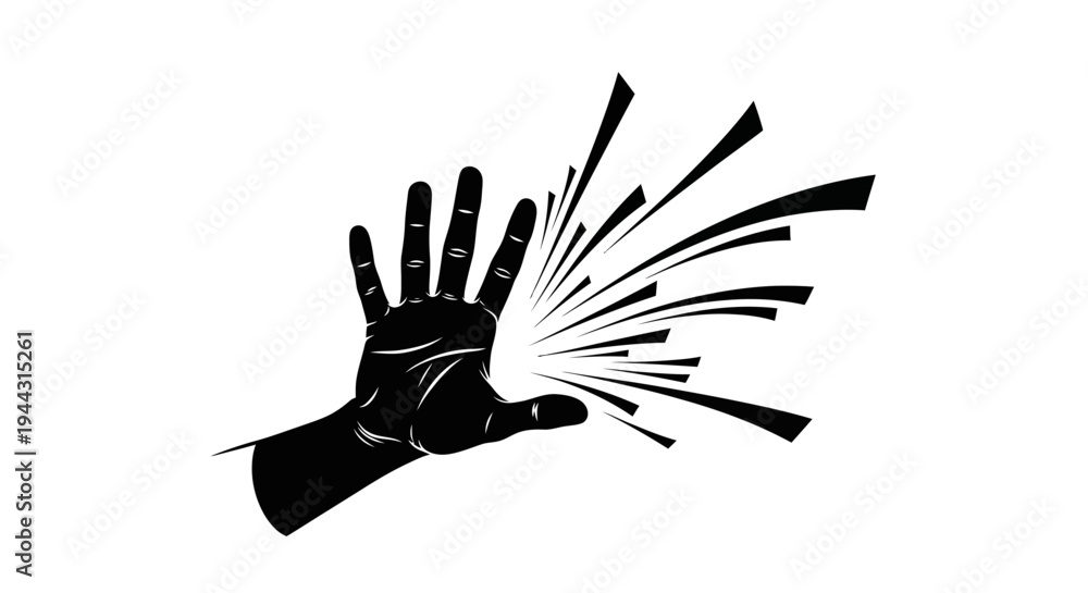Fototapeta premium Hand with paintbrushes coming out.