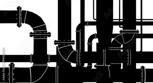 Industrial pipes and fittings system.