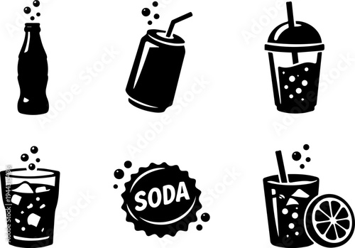 Scuba diving underwater adventure silhouette icons