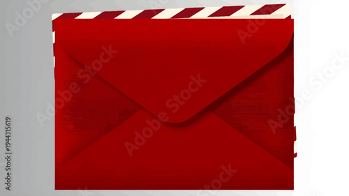 A red envelope with a white and red striped top