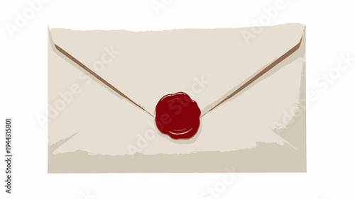 Sealed envelope with red wax stamp