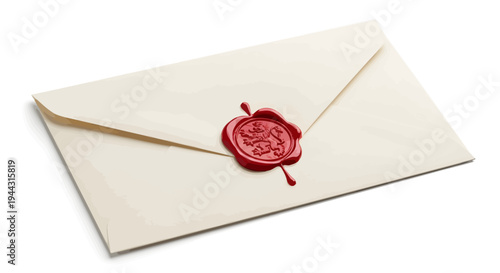 Sealed envelope with red wax stamp