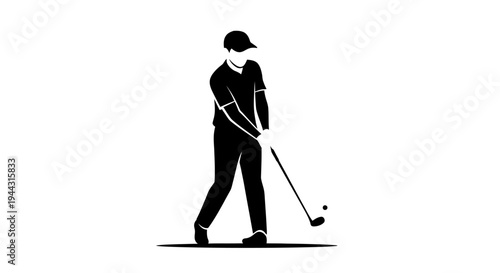 Man playing golf with club swing.
