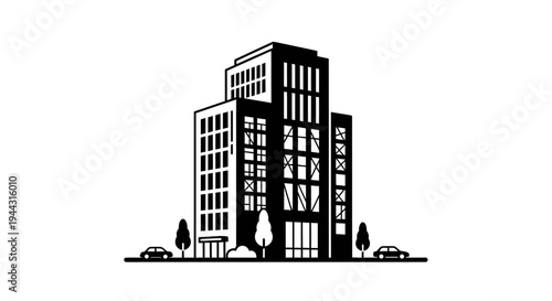 Modern office building city skyscraper.