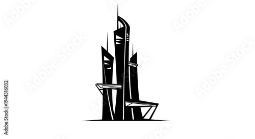 Modern skyscraper cityscape architecture design.