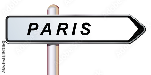 Direction sign for the city of Paris