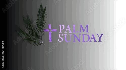 Palm sunday celebration with palm leaves