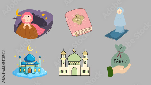 Vibrant illustrations of fairy tale characters and landmarks