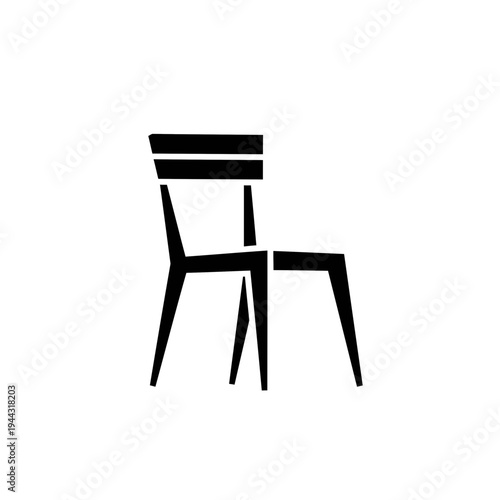 Simple black chair icon on white background
