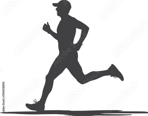 Black vector illustration of a fit woman and girl silhouette running and jumping in a dynamic dance of fitness and sports action