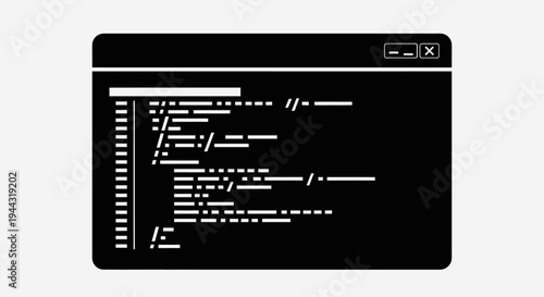 Computer screen with coding text.